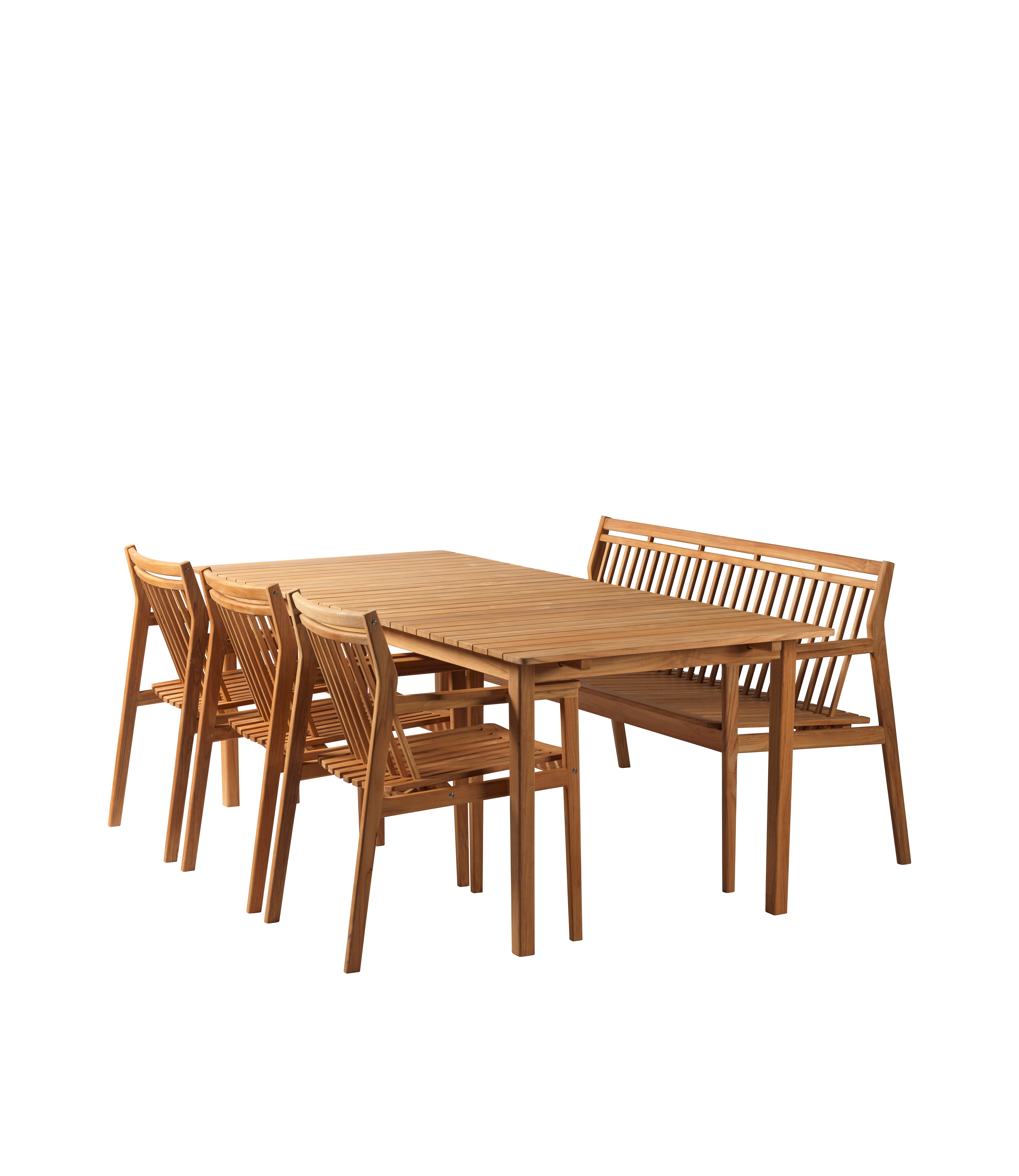 Sammen - Garden set w. bench w. backrest