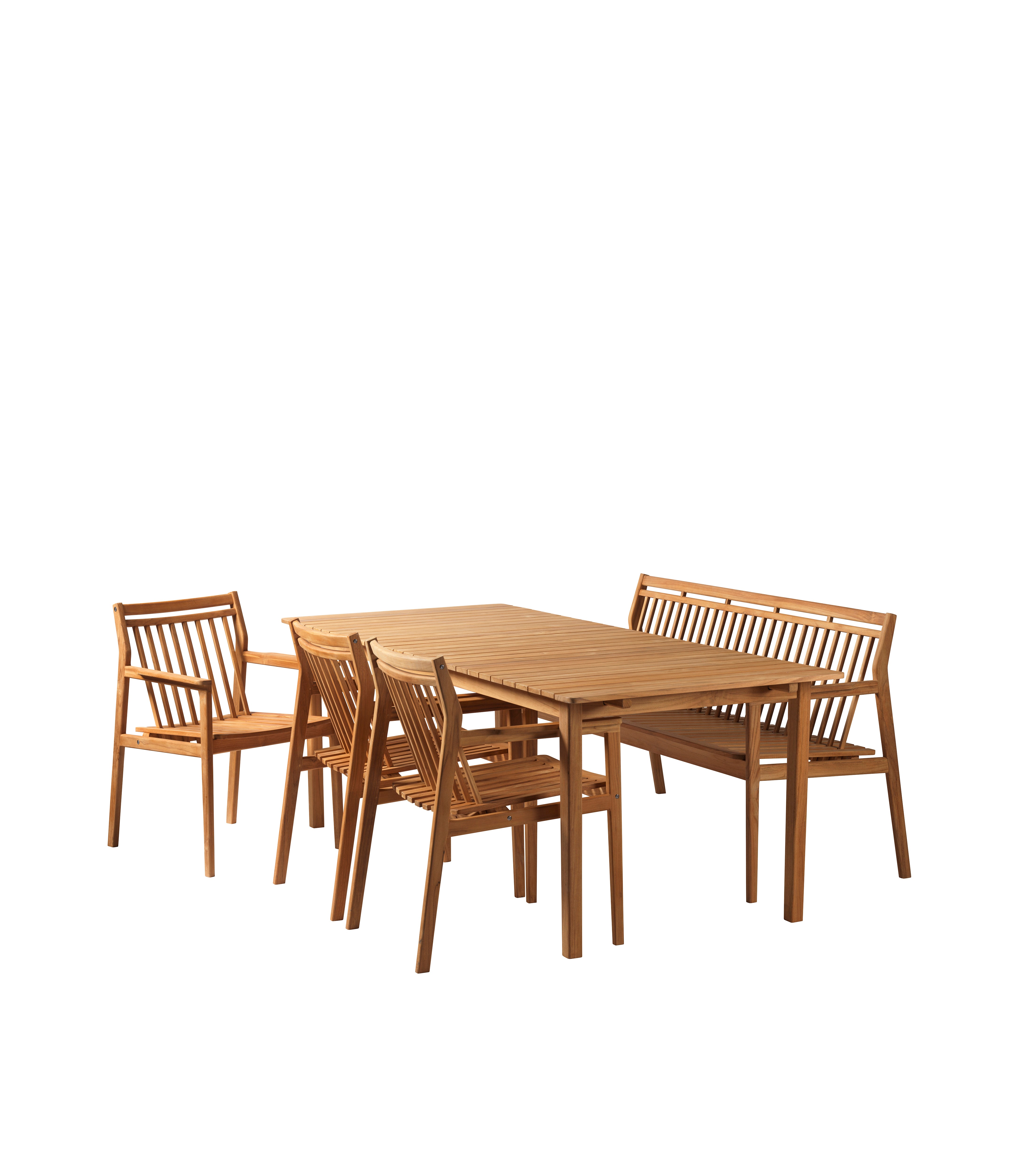 Sammen - Garden set w. bench w. backrest