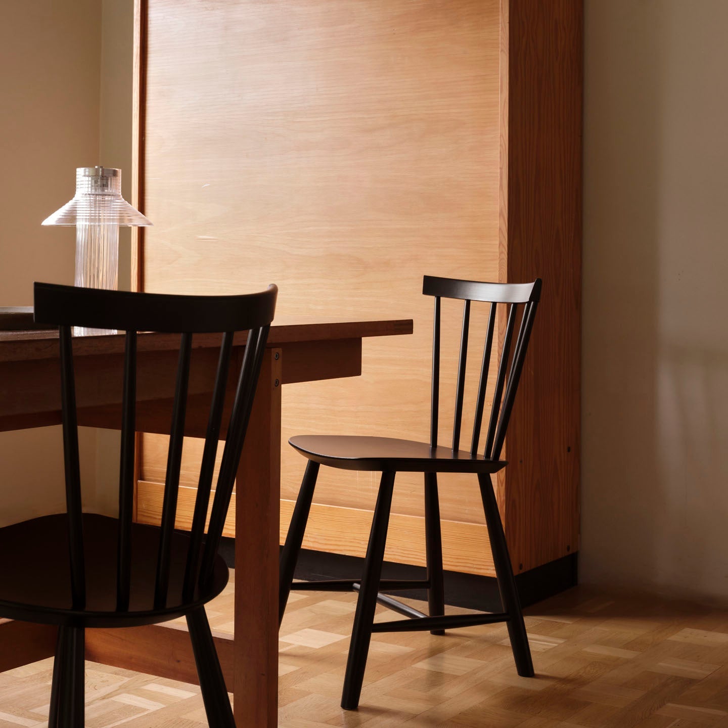 J46 - Chair - Beech - Jet Black