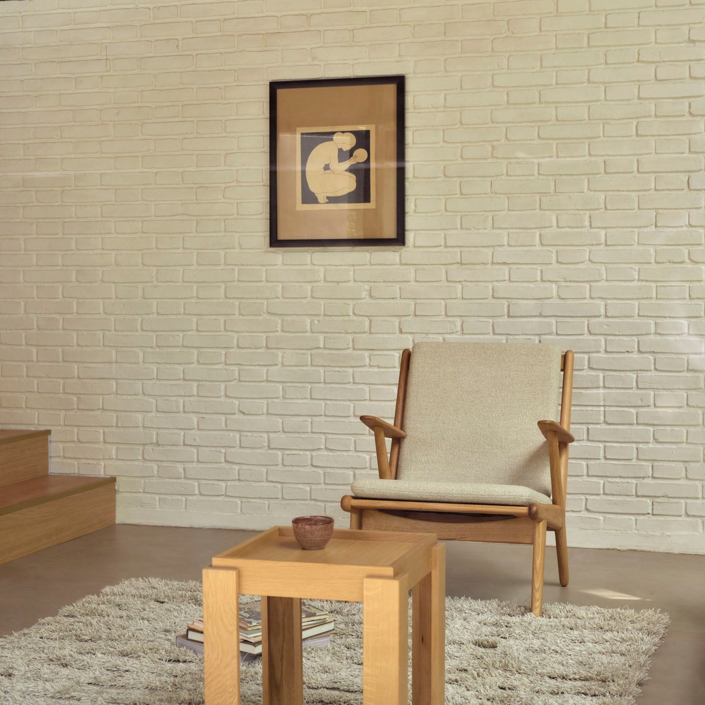 J53 - Armchair - Oak - Beige