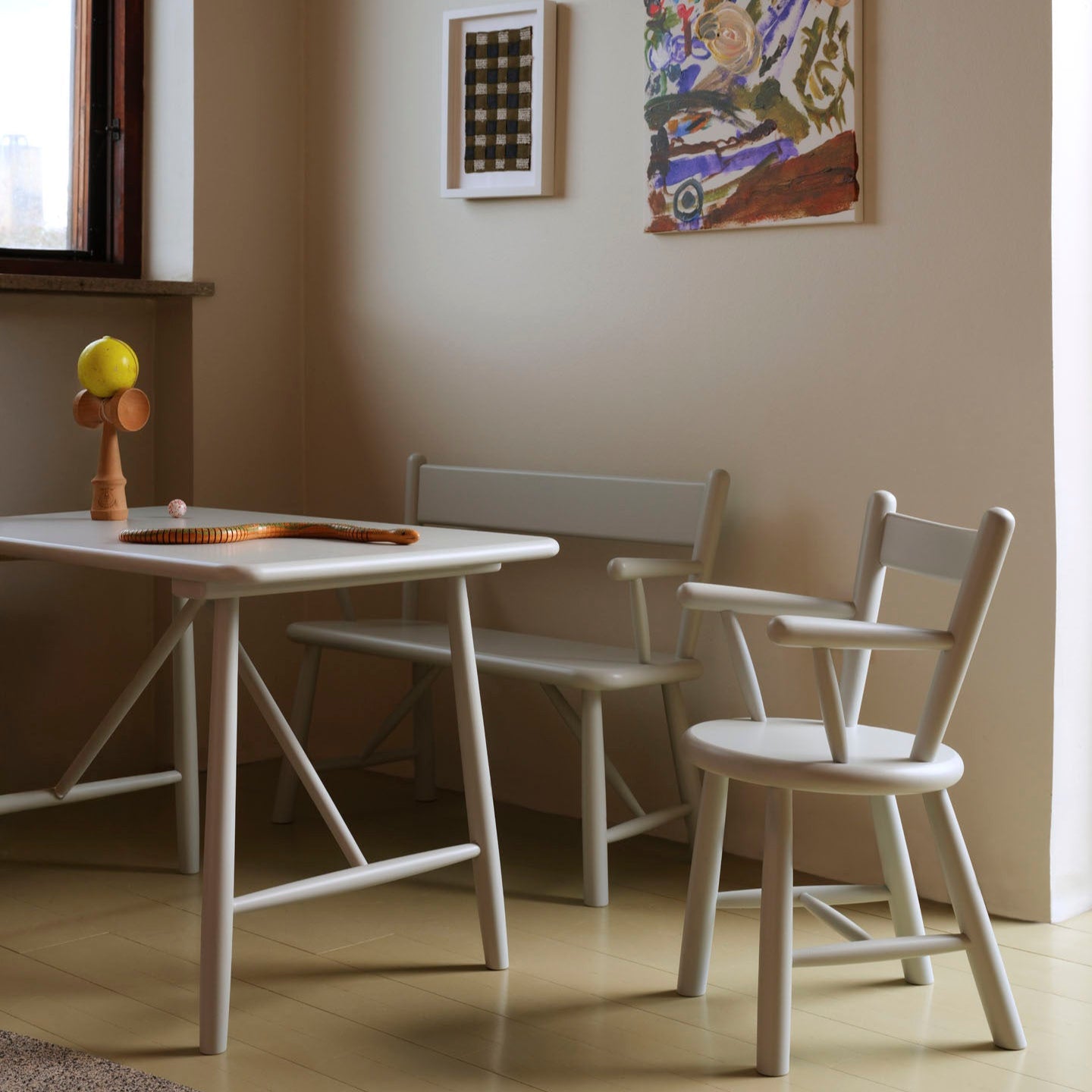 P10 - Children's table - Beech - Blue Grey