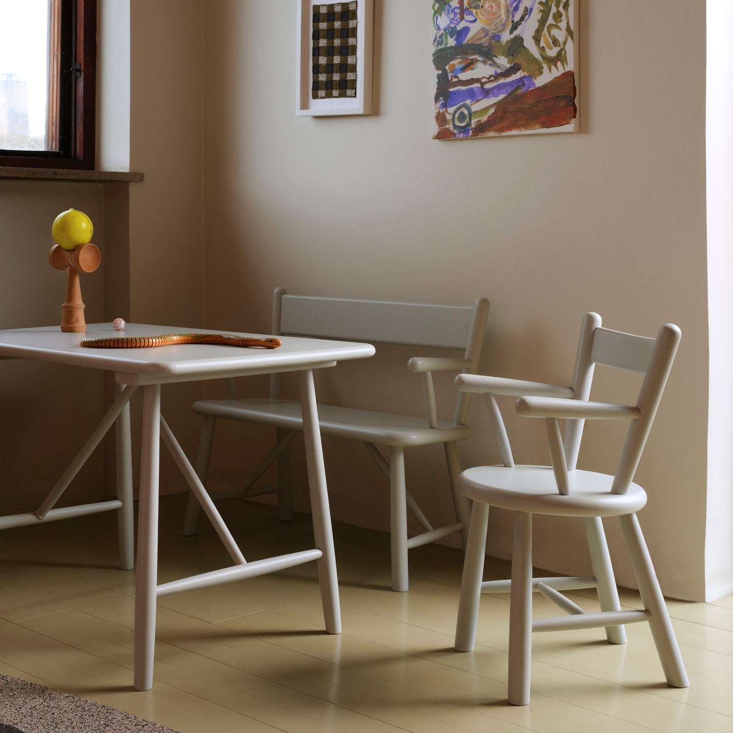 P11 - Children's bench - Beech - Blue Grey