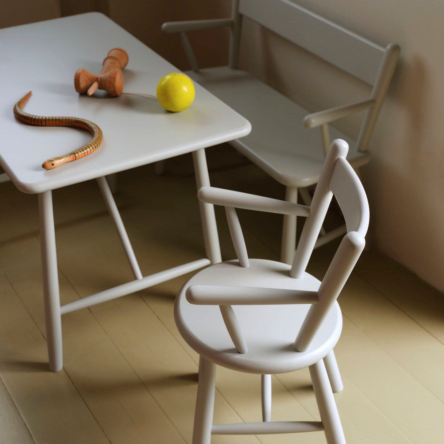 P10 - Children's table - Beech - Blue Grey
