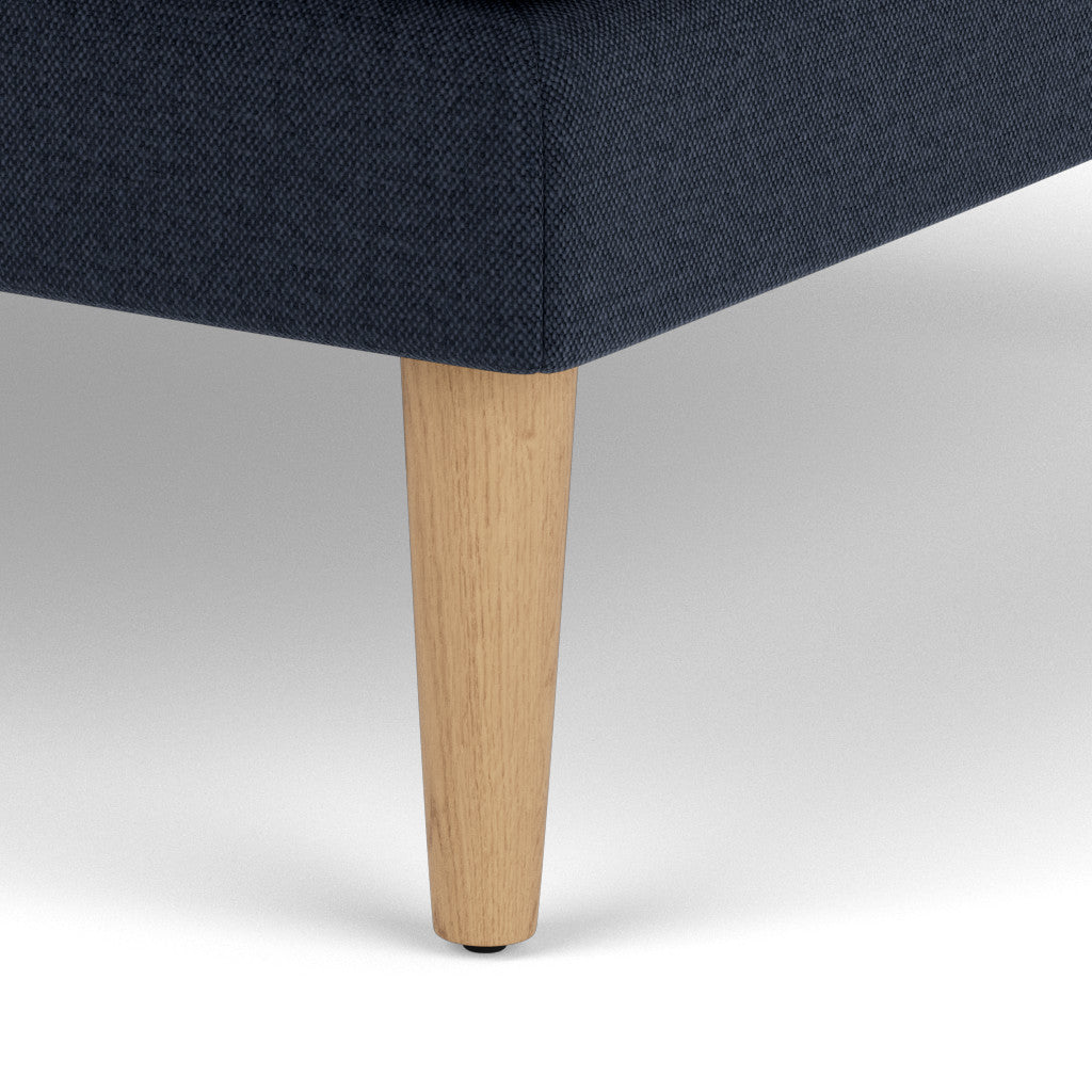 L42 Firhøj Puf 90 x 90 cm, Eg, Natur, Lakeret, MLF, Dark Blue (36) - MTO af Unit10