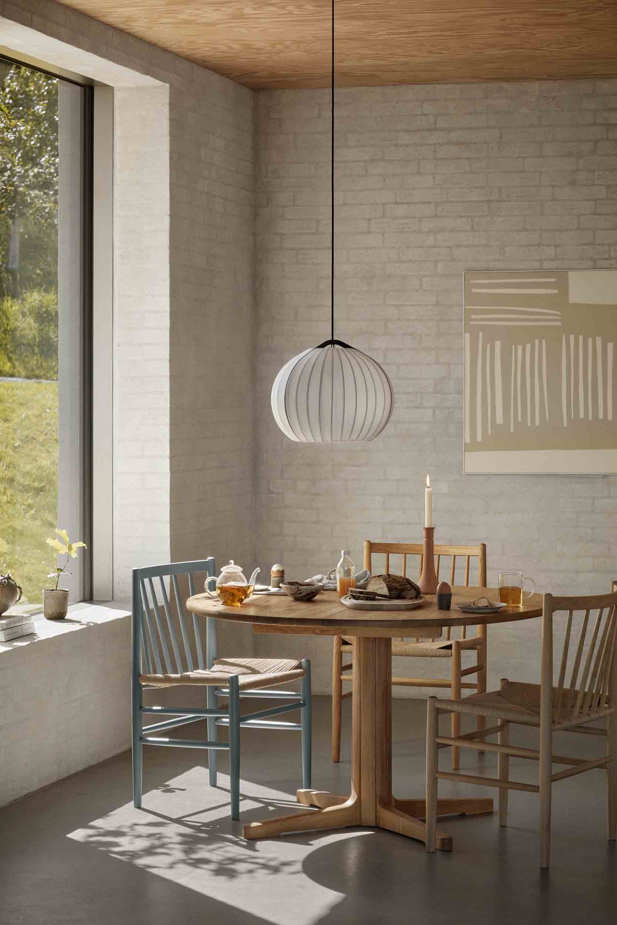 J80 - Stol - Bøg - Blue Grey - Lifestyle 1