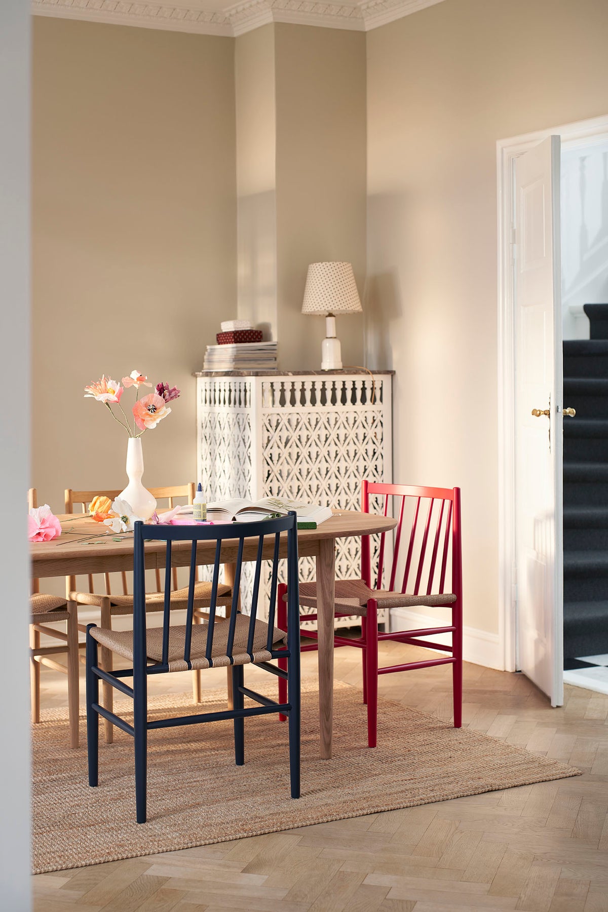 J80 - Chair - Beech - Steel Blue - Lifestyle 2