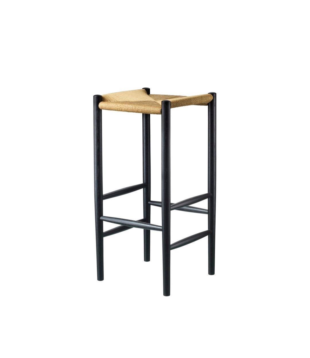 J164B - Bar stool squared - Oak - Jet Black