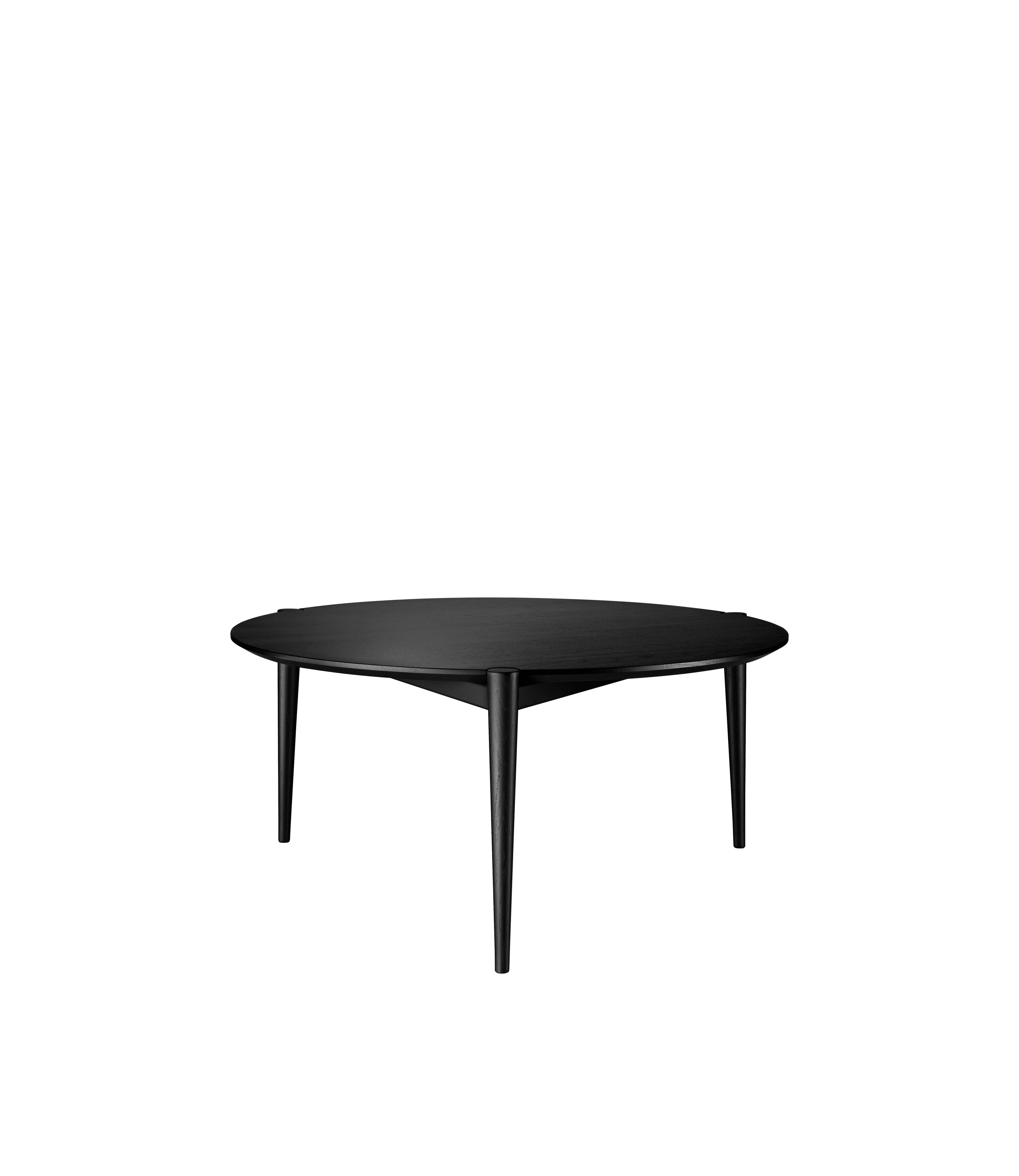 D102 Søs - Coffee table - Oak - Jet Black - Ø85