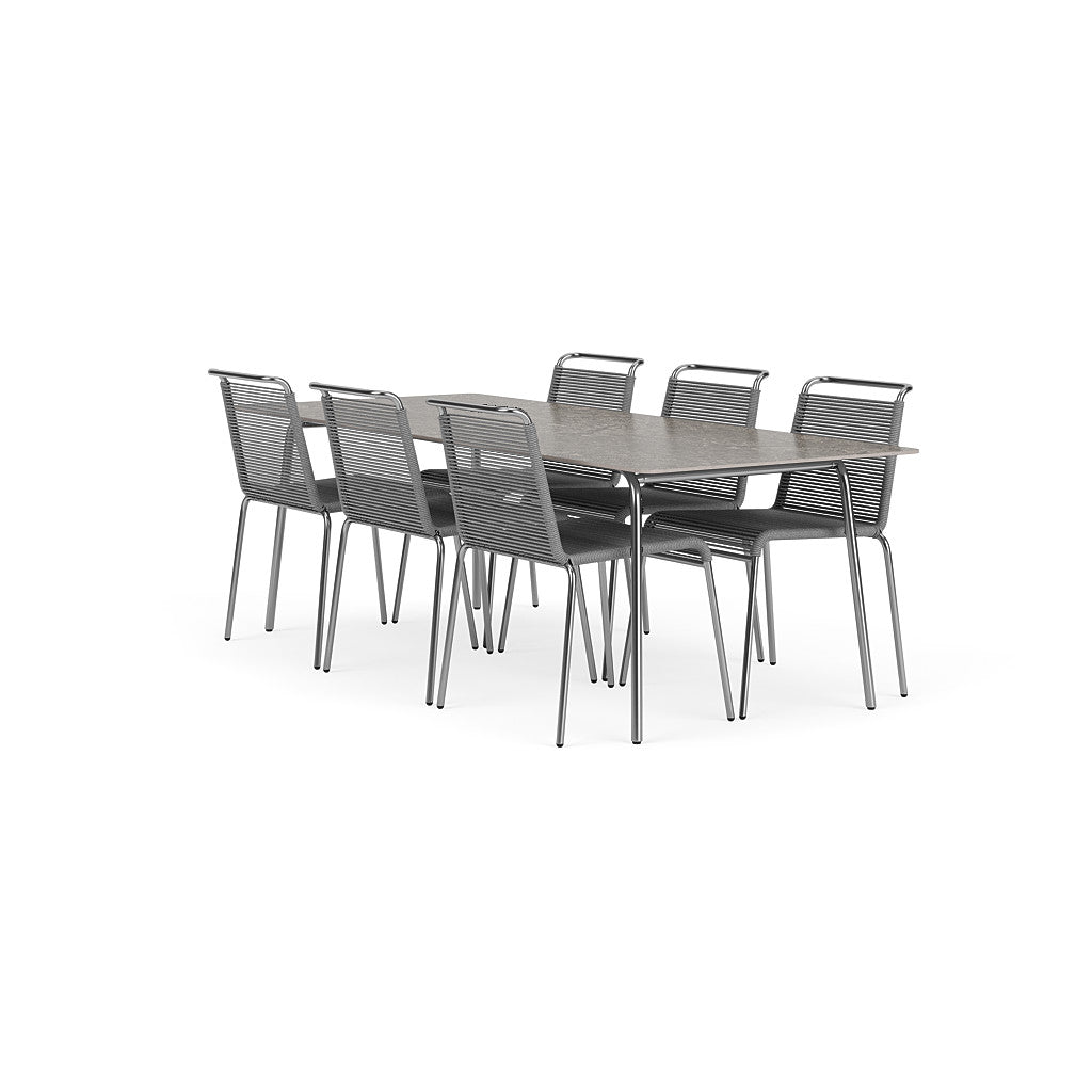 Teglgaard - Large Garden Set - Table 90x200/Grey