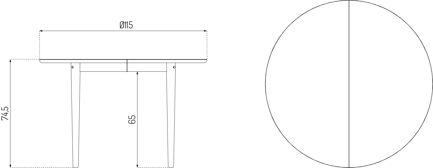 C62E Bjørk - Dining table - Oak