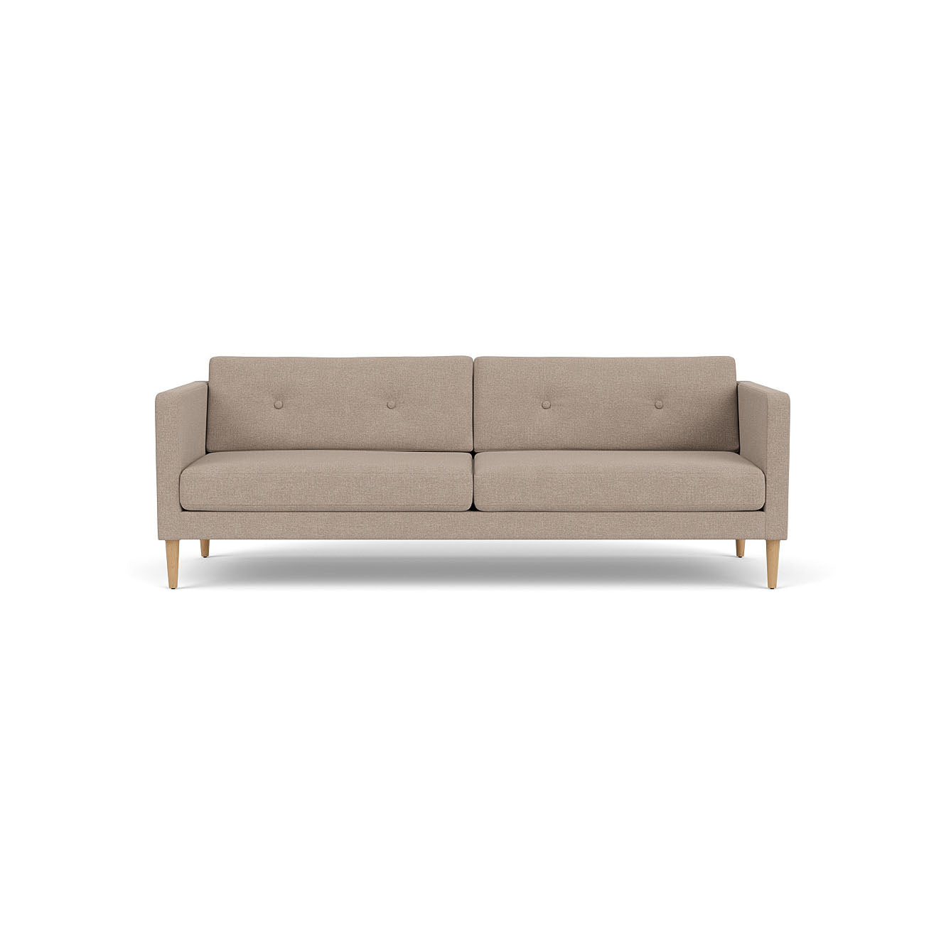 L42 Firhøj 3-personers sofa i Eg, Natur, Lakeret med MLF-betræk i farven Beige (61) af Unit10