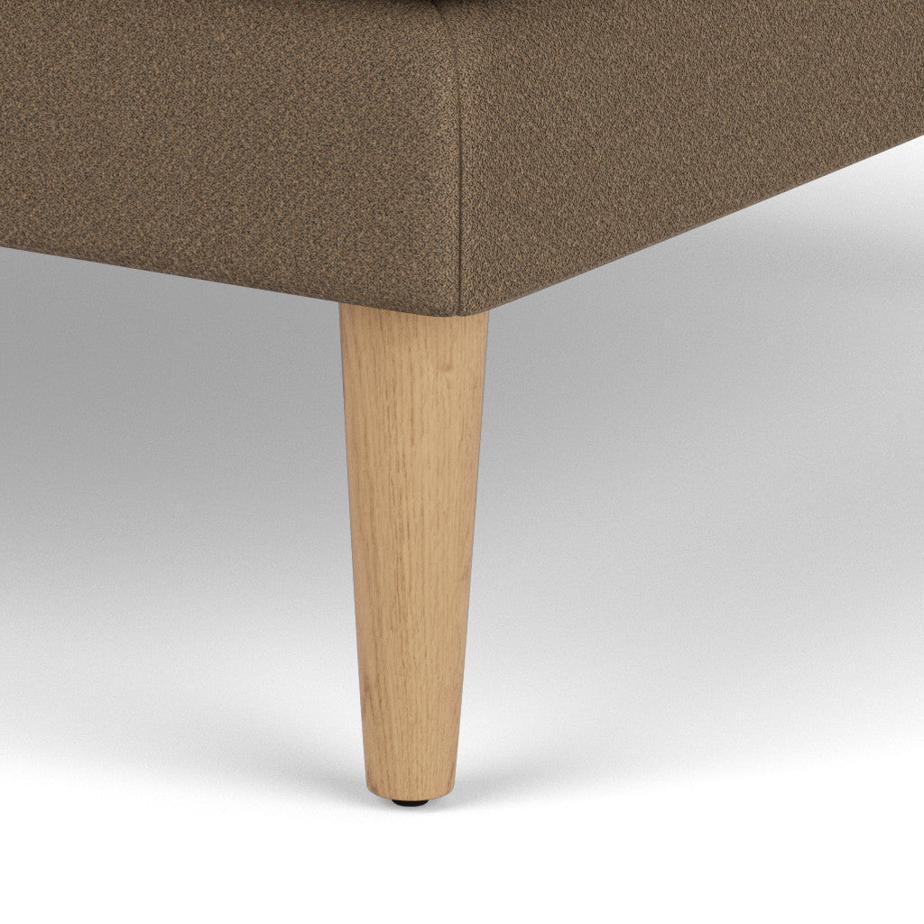 L42 Firhøj Puf 90 x 90 cm, Eg, Natur, Lakeret, Grain, Taupe (61230) - MTO af Unit10