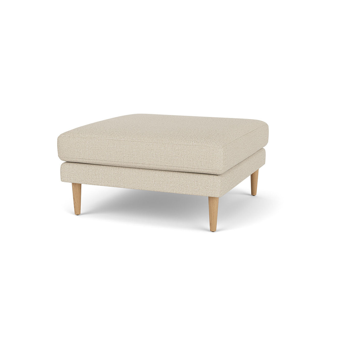 L42 Firhøj Puf 90 x 90 cm, Eg, Natur, Lakeret, Monza, Beige (00) - MTO af Unit10