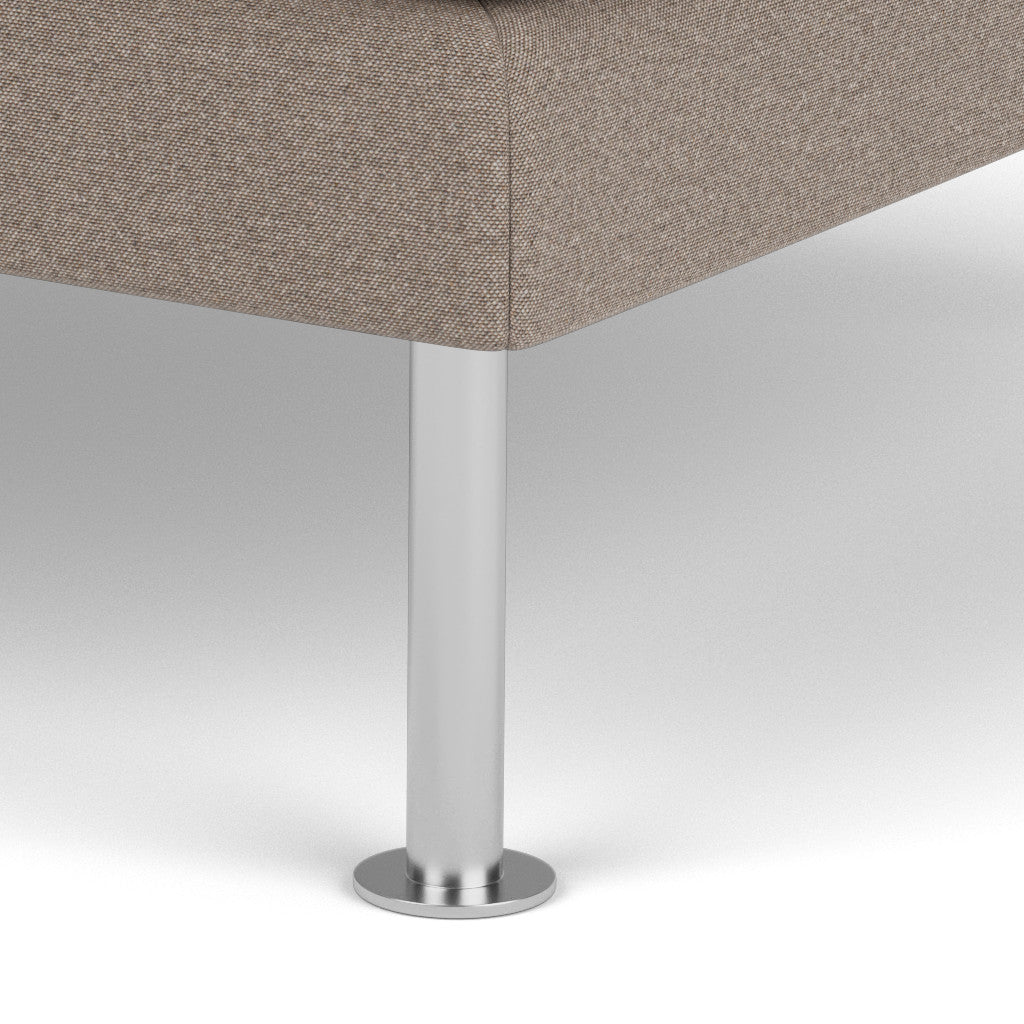 L42 Firhøj Puf 90 x 90 cm, Stål, Metal, Børstet, Olbia, Stone (181) - MTO af Unit10