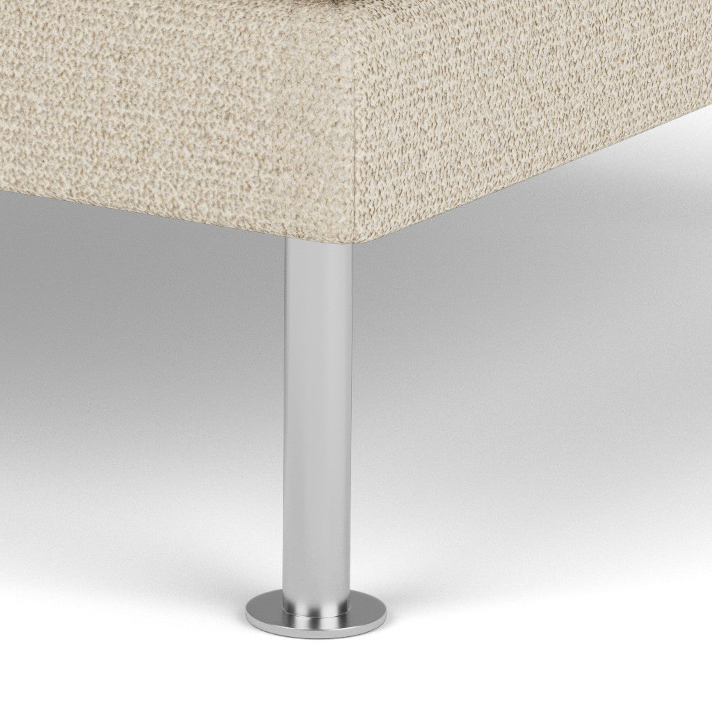 L42 - Firhøj - Puf 90 x 90 cm - Stål, Metal, Børstet, Monza, Beige (00) - Unit10 - MTO